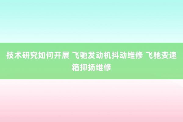 技术研究如何开展 飞驰发动机抖动维修 飞驰变速箱抑扬维修