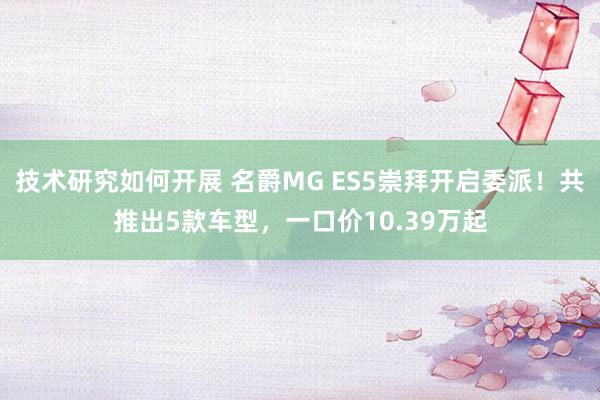 技术研究如何开展 名爵MG ES5崇拜开启委派！共推出5款车型，一口价10.39万起