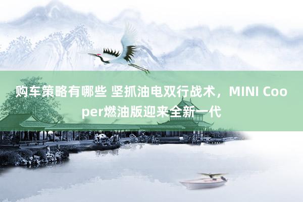 购车策略有哪些 坚抓油电双行战术，MINI Cooper燃油版迎来全新一代