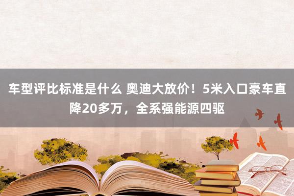 车型评比标准是什么 奥迪大放价！5米入口豪车直降20多万，全系强能源四驱