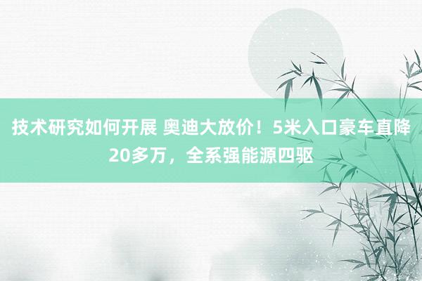 技术研究如何开展 奥迪大放价！5米入口豪车直降20多万，全系强能源四驱