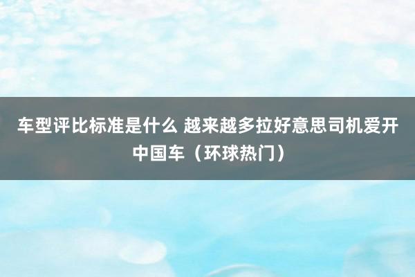 车型评比标准是什么 越来越多拉好意思司机爱开中国车（环球热门）