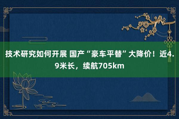 技术研究如何开展 国产“豪车平替”大降价！近4.9米长，续航705km