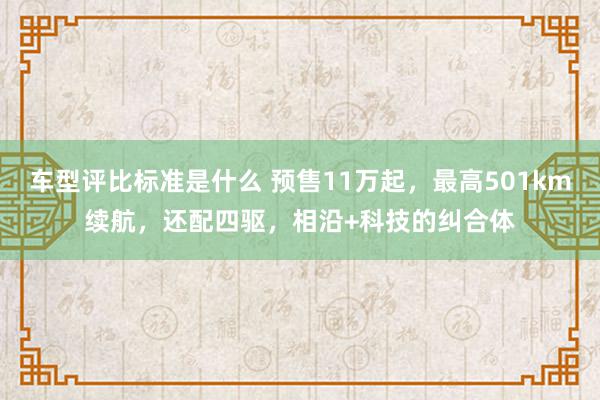 车型评比标准是什么 预售11万起，最高501km续航，还配四驱，相沿+科技的纠合体