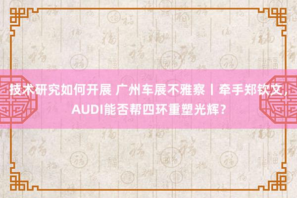 技术研究如何开展 广州车展不雅察丨牵手郑钦文，AUDI能否帮四环重塑光辉？