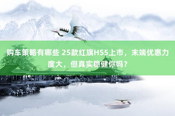 购车策略有哪些 25款红旗HS5上市，末端优惠力度大，但真实稳健你吗？