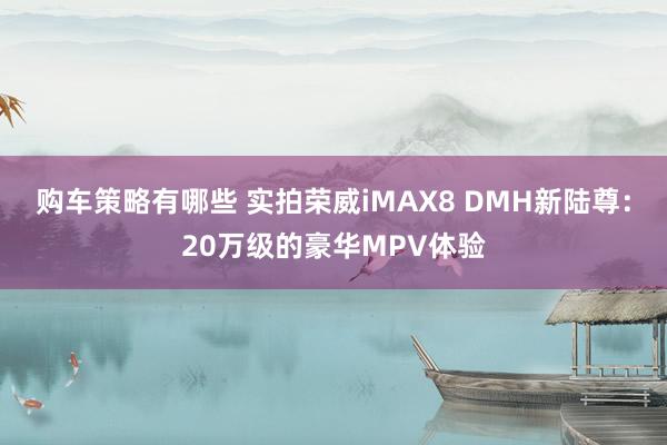 购车策略有哪些 实拍荣威iMAX8 DMH新陆尊：20万级的豪华MPV体验