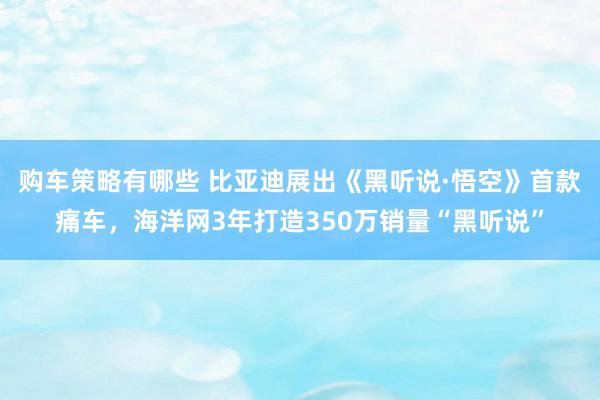 购车策略有哪些 比亚迪展出《黑听说·悟空》首款痛车，海洋网3年打造350万销量“黑听说”