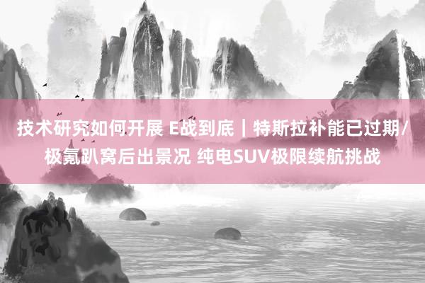 技术研究如何开展 E战到底｜特斯拉补能已过期/极氪趴窝后出景况 纯电SUV极限续航挑战