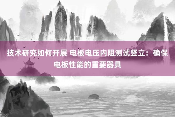 技术研究如何开展 电板电压内阻测试竖立：确保电板性能的重要器具