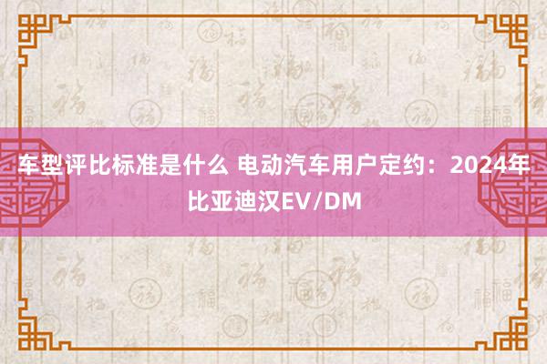 车型评比标准是什么 电动汽车用户定约：2024年比亚迪汉EV/DM