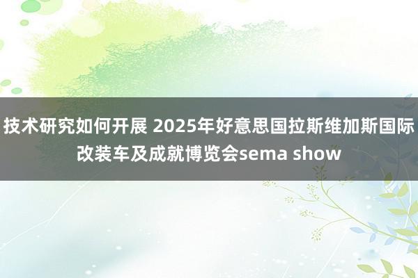 技术研究如何开展 2025年好意思国拉斯维加斯国际改装车及成就博览会sema show