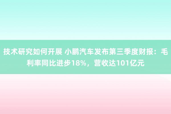 技术研究如何开展 小鹏汽车发布第三季度财报：毛利率同比进步18%，营收达101亿元