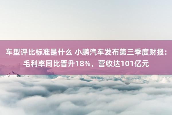 车型评比标准是什么 小鹏汽车发布第三季度财报：毛利率同比晋升18%，营收达101亿元