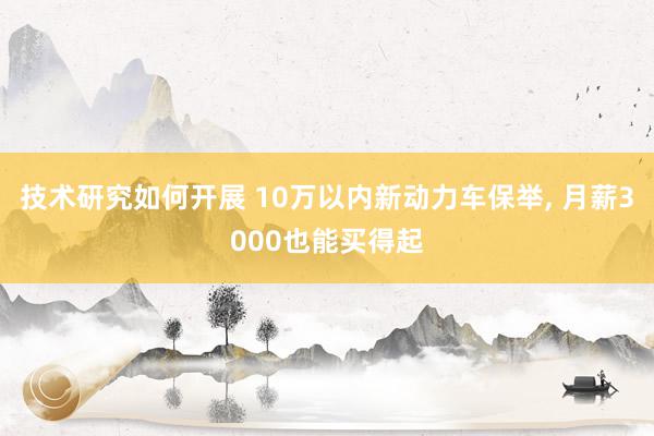 技术研究如何开展 10万以内新动力车保举, 月薪3000也能买得起