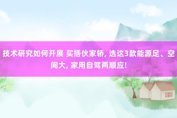 技术研究如何开展 买搭伙家轿, 选这3款能源足、空间大, 家用自驾两顺应!