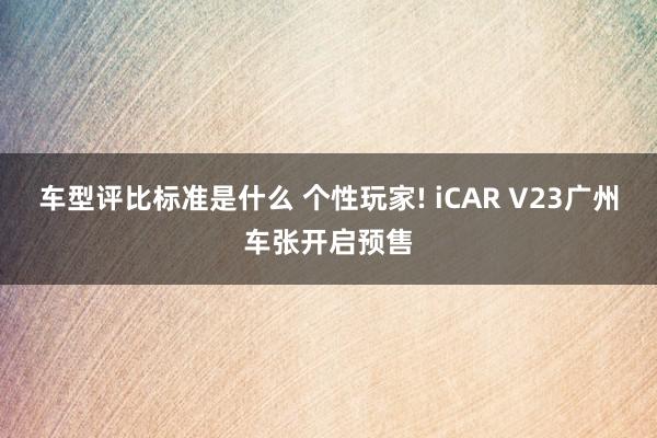 车型评比标准是什么 个性玩家! iCAR V23广州车张开启预售