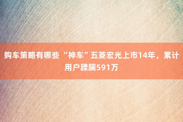 购车策略有哪些 “神车”五菱宏光上市14年，累计用户蹂躏591万