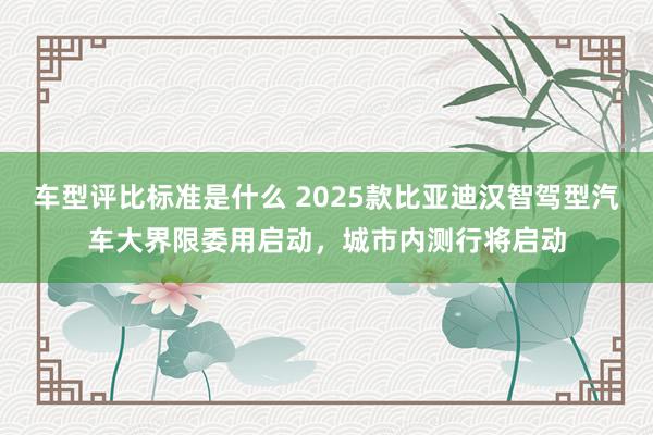 车型评比标准是什么 2025款比亚迪汉智驾型汽车大界限委用启动，城市内测行将启动