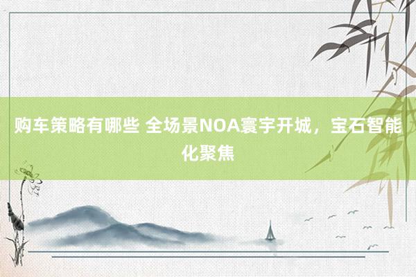 购车策略有哪些 全场景NOA寰宇开城，宝石智能化聚焦