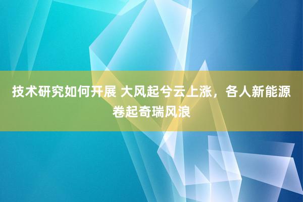 技术研究如何开展 大风起兮云上涨，各人新能源卷起奇瑞风浪