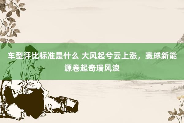 车型评比标准是什么 大风起兮云上涨，寰球新能源卷起奇瑞风浪