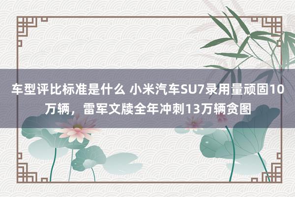 车型评比标准是什么 小米汽车SU7录用量顽固10万辆，雷军文牍全年冲刺13万辆贪图