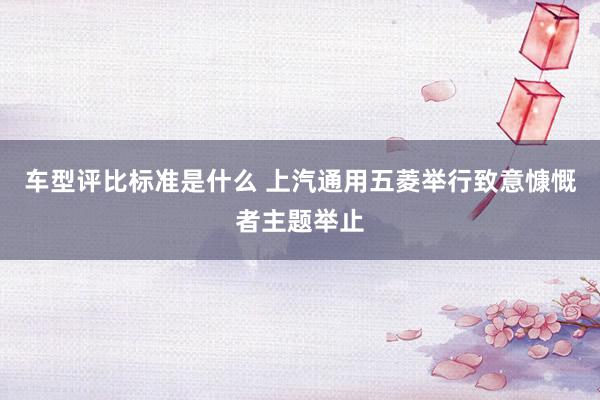 车型评比标准是什么 上汽通用五菱举行致意慷慨者主题举止